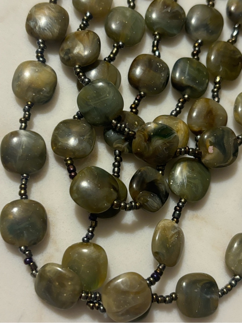 Multi-Strand Neutral Beaded Necklace - Picture 3 of 6